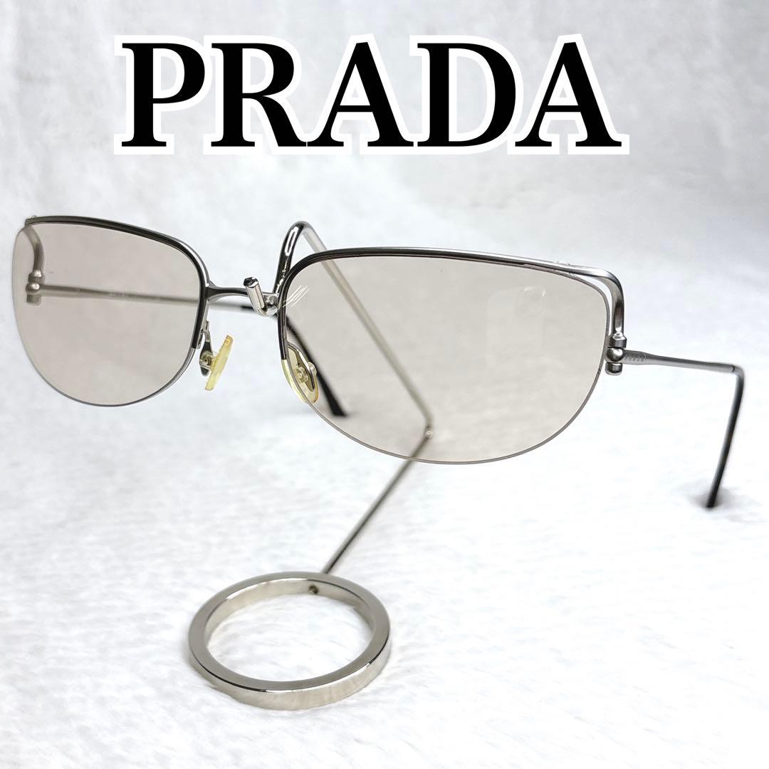 希少 PRADA プラダ メタルサングラス ローズゴールド イエロー 廃盤モデル