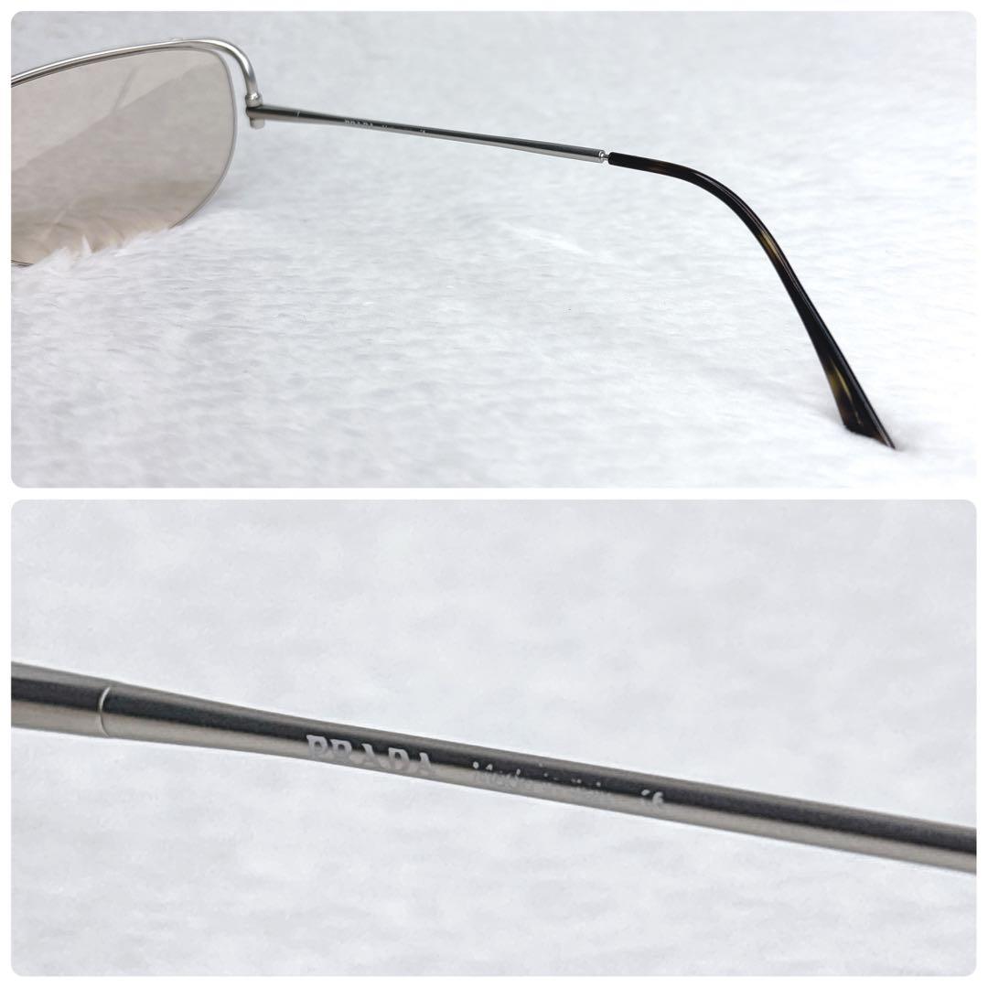 希少 PRADA プラダ メタルサングラス ローズゴールド イエロー 廃盤モデル