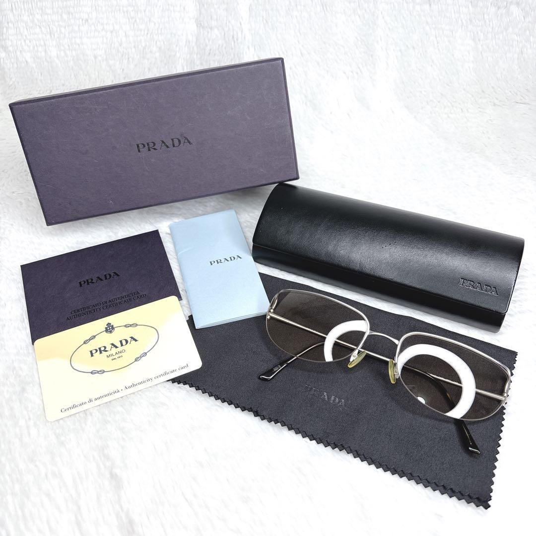 希少 PRADA プラダ メタルサングラス ローズゴールド イエロー 廃盤モデル