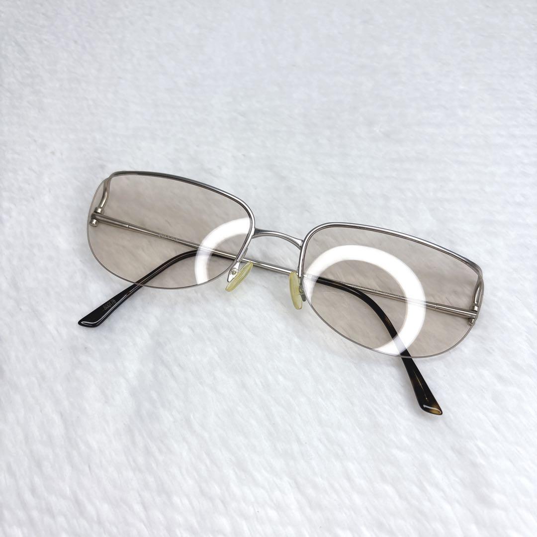 希少 PRADA プラダ メタルサングラス ローズゴールド イエロー 廃盤モデル