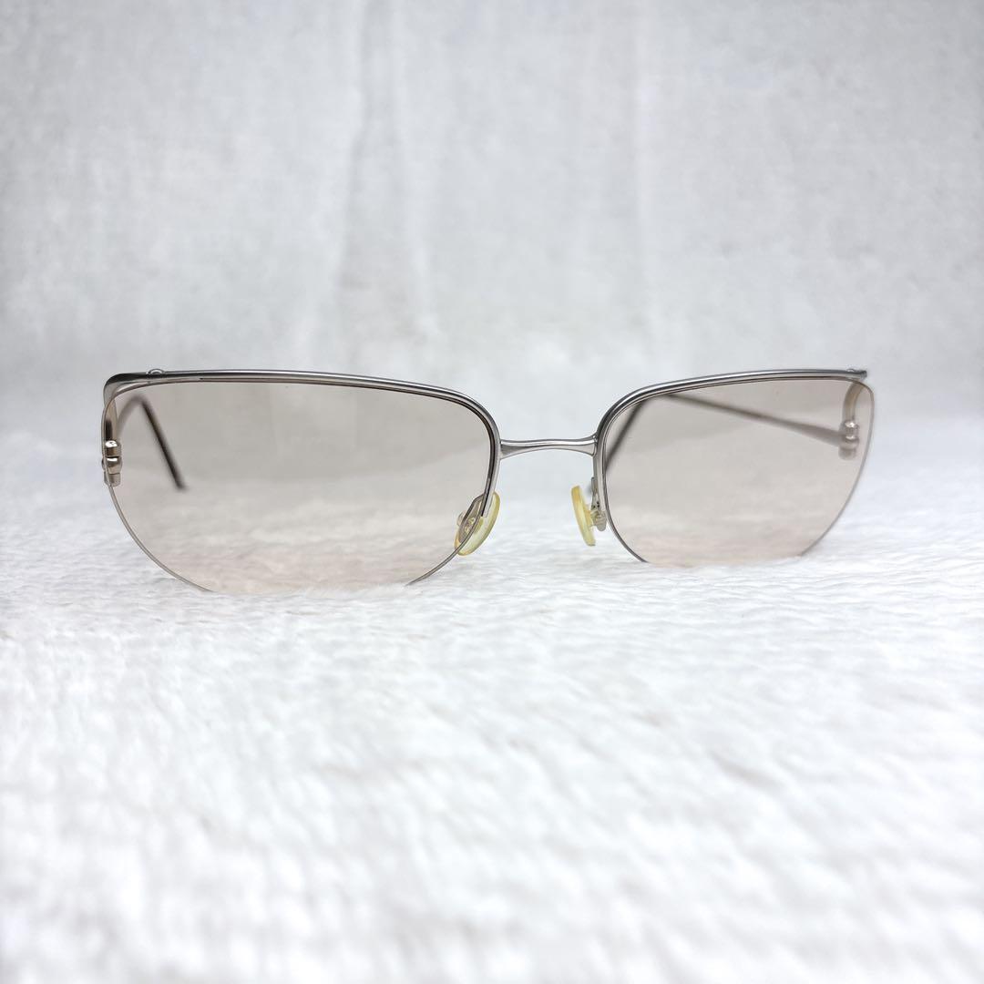 希少 PRADA プラダ メタルサングラス ローズゴールド イエロー 廃盤モデル