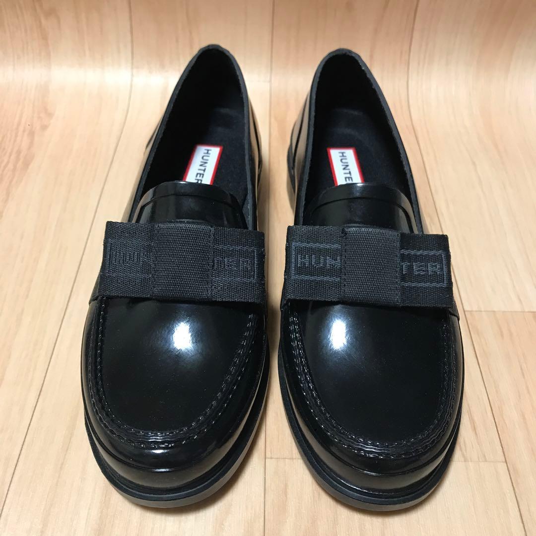 ハンター グロス ペニー ローファー ブラック 25.0 cm