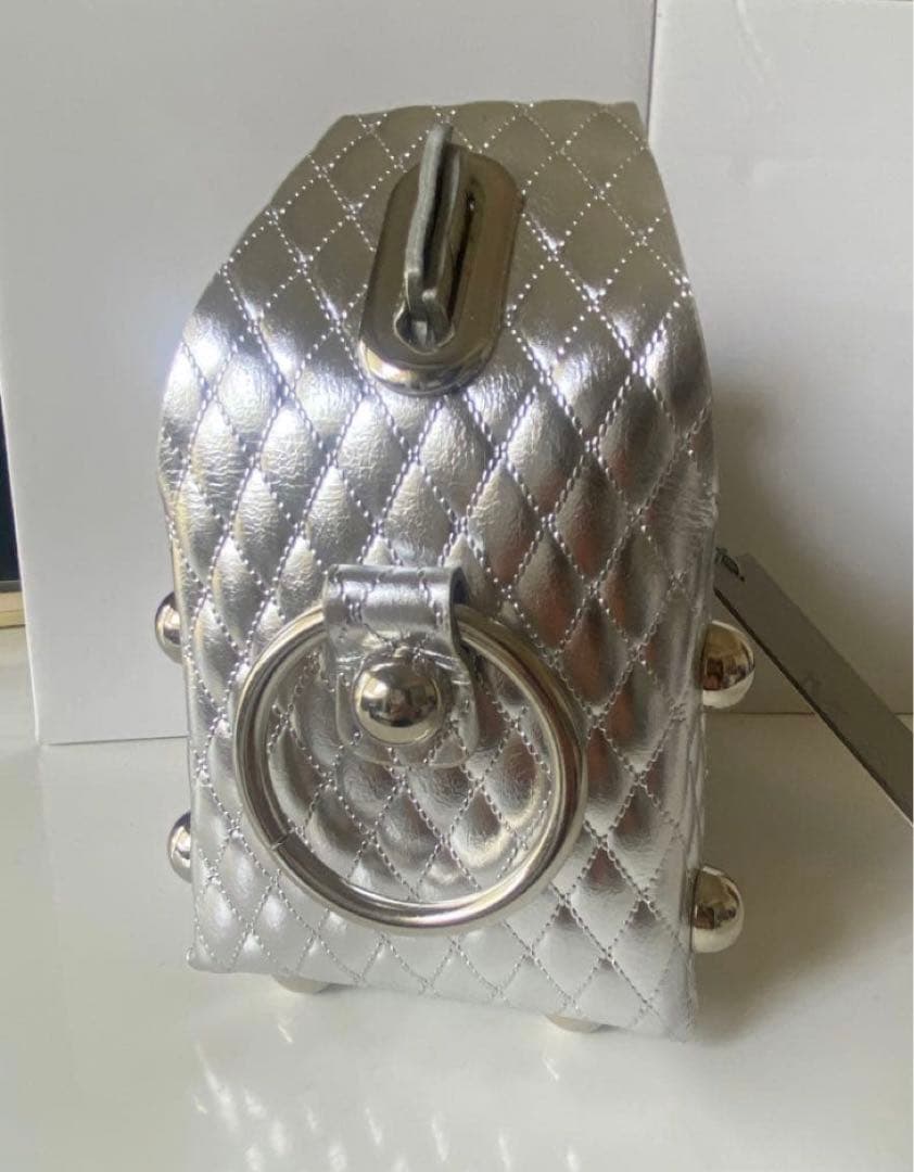 【MASU】25aw LEATHER CAKE BAG シルバー　大きいサイズ