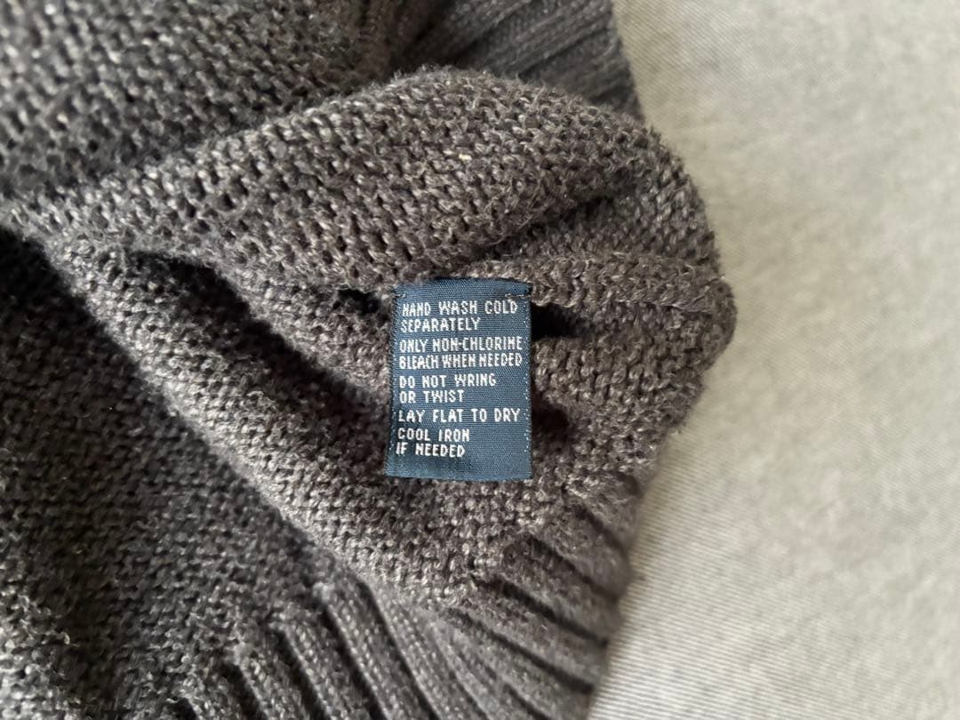 y*様 【美品】　ラルフローレン　コットンニット　グレー　チャコール　90s 後