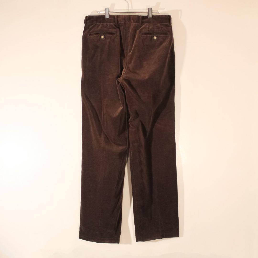 80s 90s KENZO日本製 ベロアパンツ ワイド 光沢 32 メンズ古着L