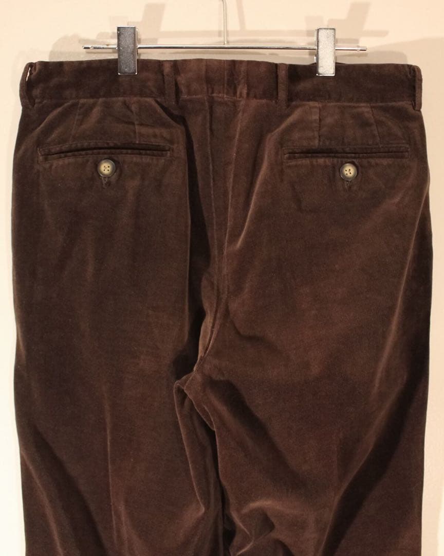 80s 90s KENZO日本製 ベロアパンツ ワイド 光沢 32 メンズ古着L