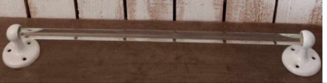 当時物　美品　レア　アンティーク　ガラス棒　タオル掛け　台座　白磁　NO1