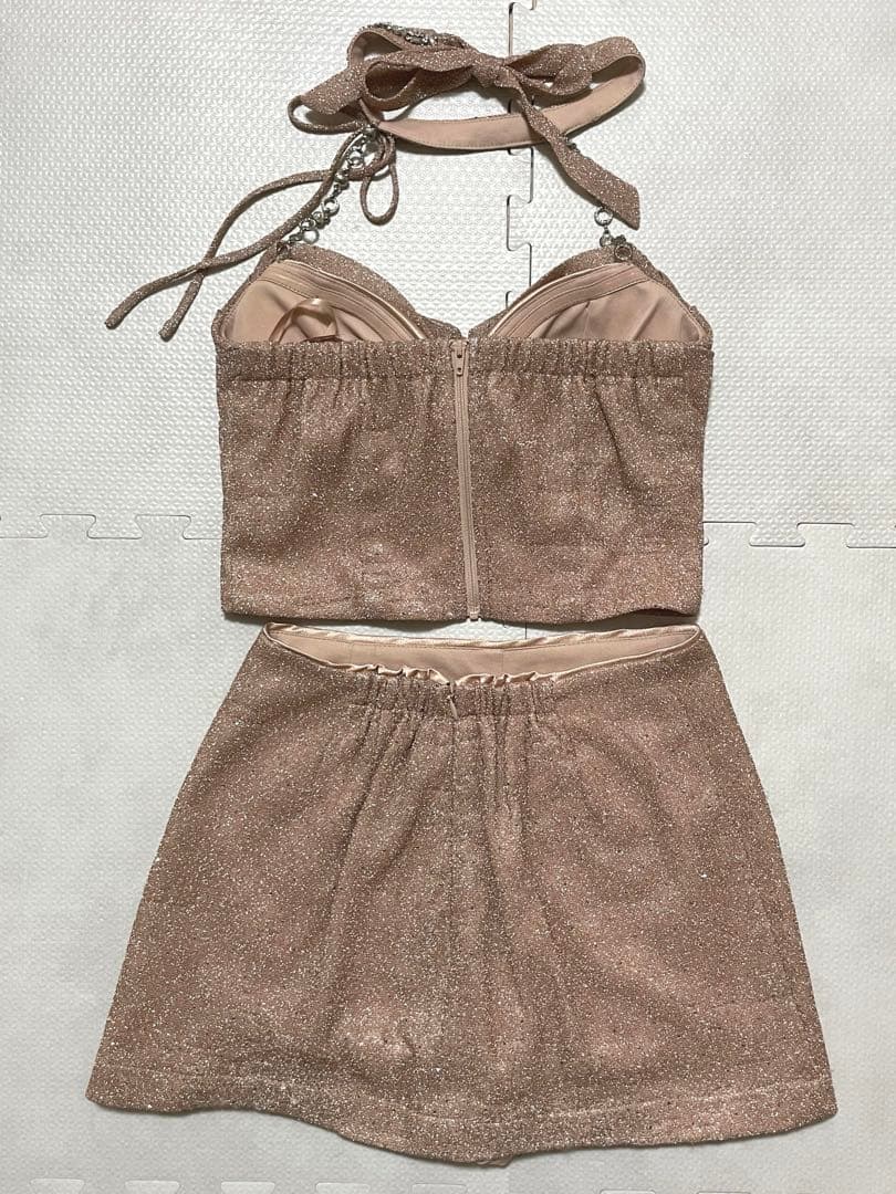 ローブドフルール キャバクラ ドレス セットアップ ビジュー ラメ ホルター