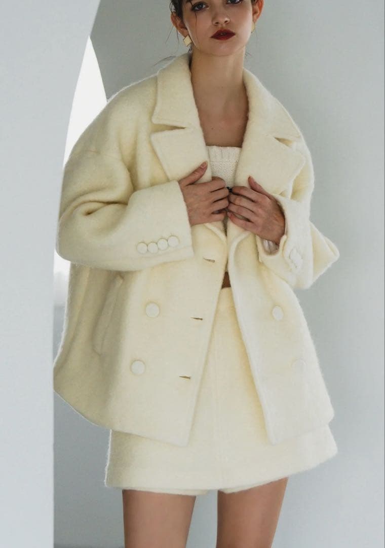 スカート Handmade stitch wool culottes