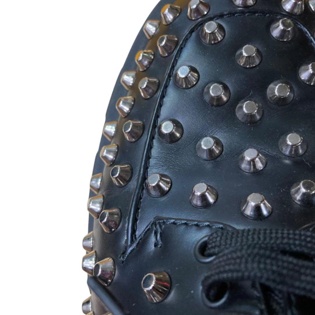 希少 PRADA プラダ モノリス スタッズローファー ブラック 37 24cm