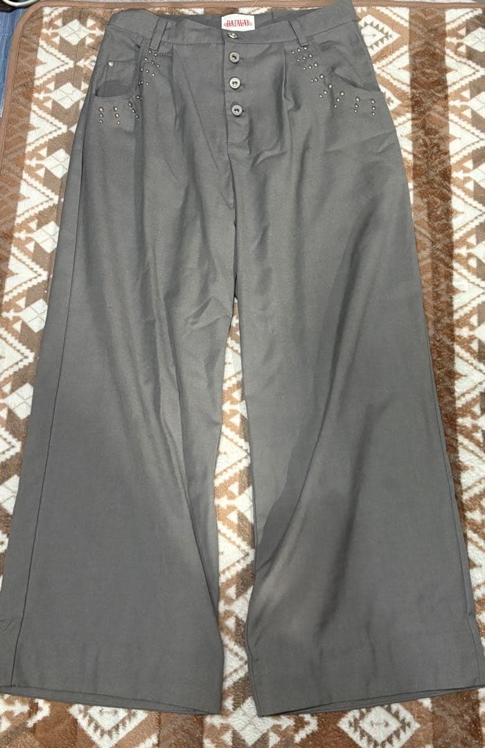 (最終値下げ)badwayグレー ワイドスラックス