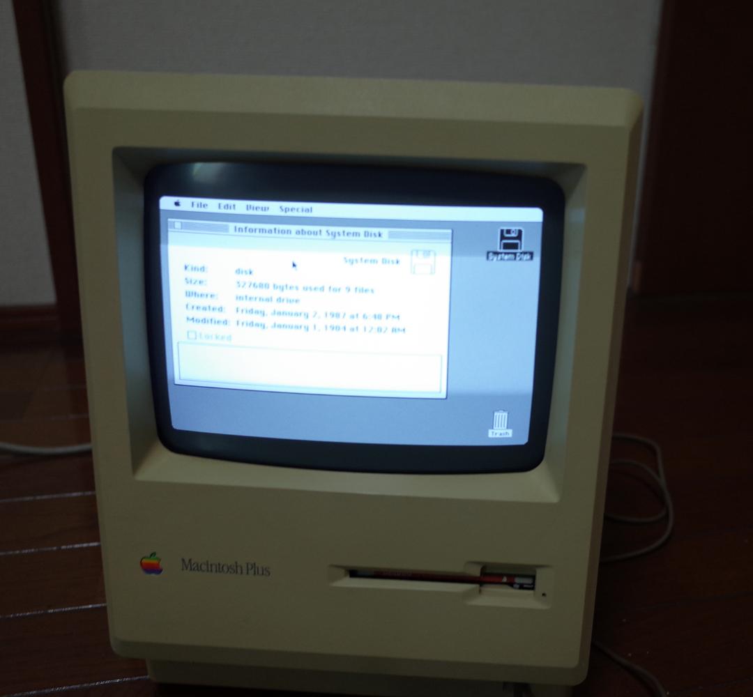 か*ん様 作動品 Apple Macintosh Plus 1Mb マッキントッ