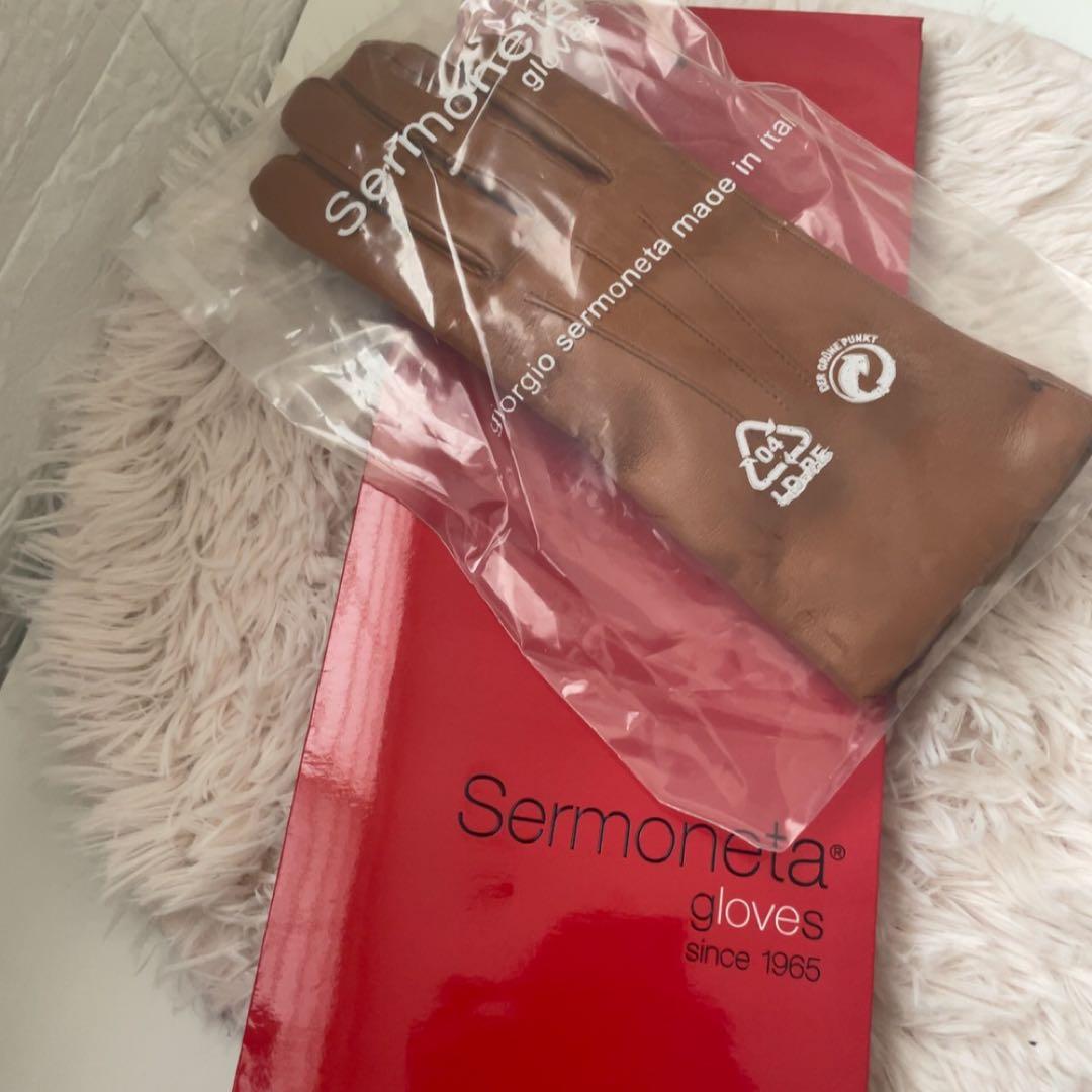 Sermoneta レザー手袋 ブラウン