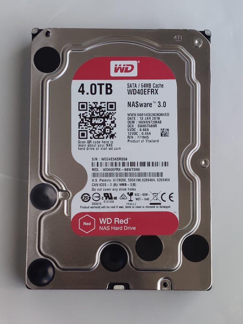 WD Red 4TB 内蔵型ハードディスクドライブ