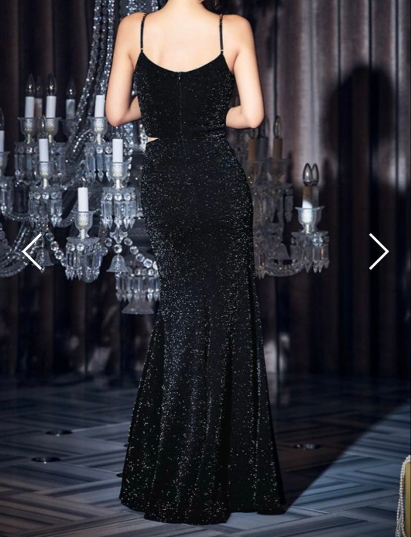 キャバドレス　sugar Jewels ロングドレス　ラメ　チェーン　バースデー