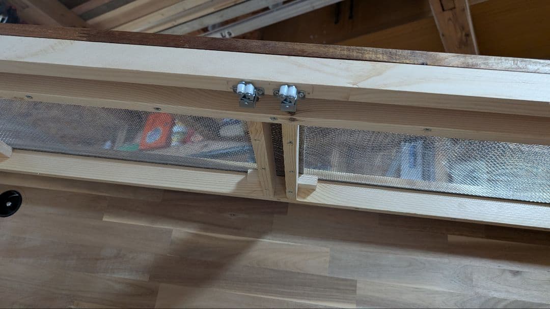 こもケージ！アカシア集成材15ミリ幅120縦50奥行50蜜蝋仕上げ！