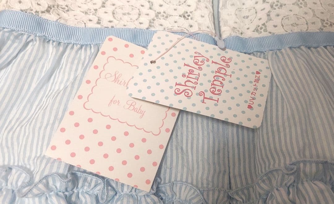 90cm☆ShirleyTemple シャーリーテンプル水色ベビードレス靴下付き