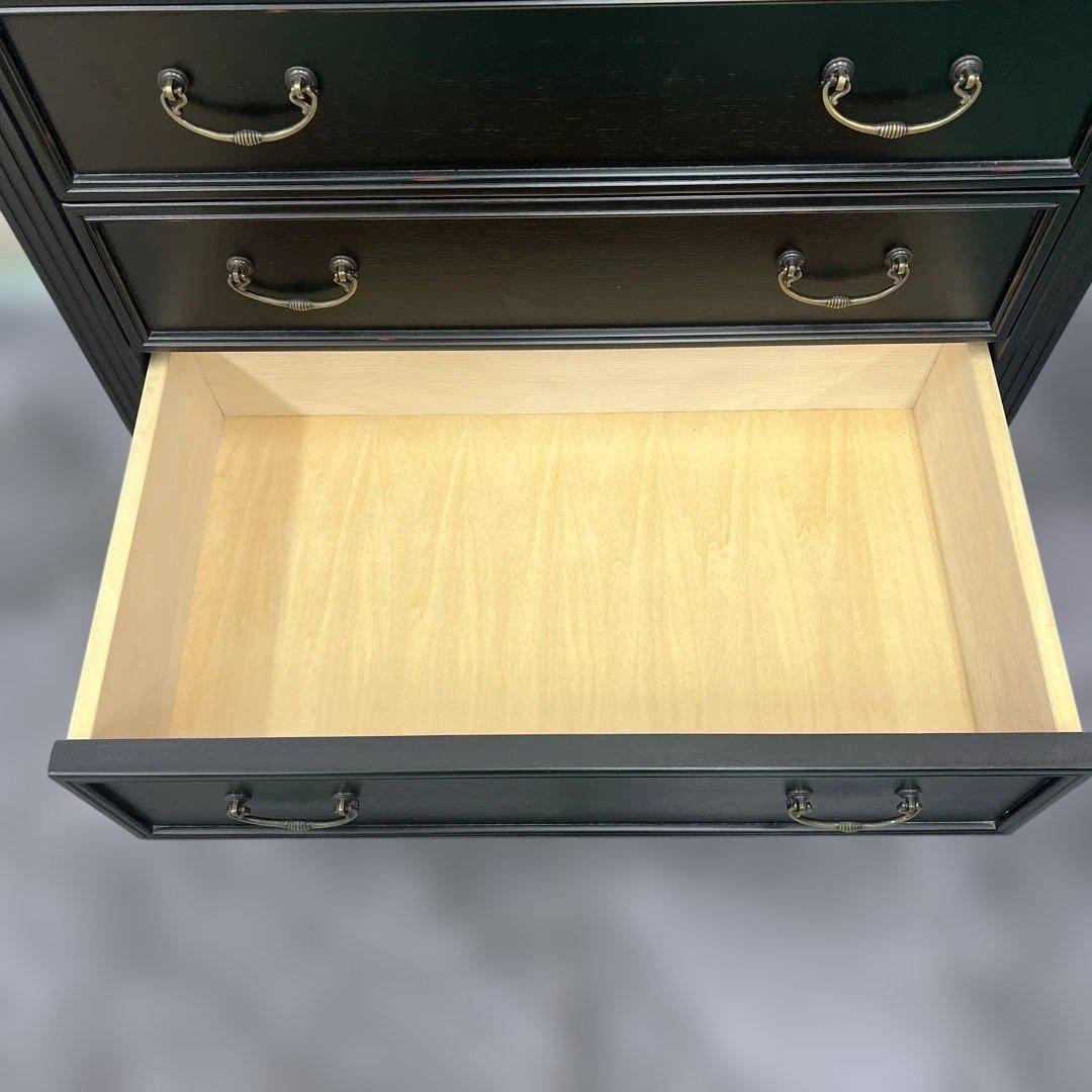 東海家具　TOKAIKAGU チェスト　ノワール70-4 アンバーブラック