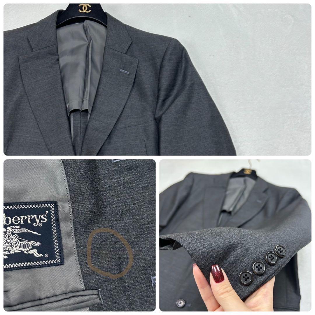 I297 XL バーバリー モヘア混 スーツ上下 グレー メンズ