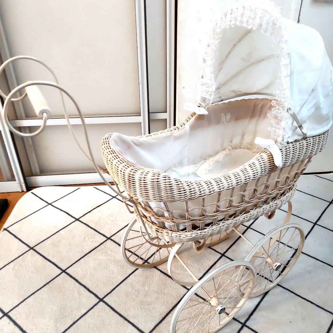 ドール用 乳母車 フランス ベビーカー アンティーク
