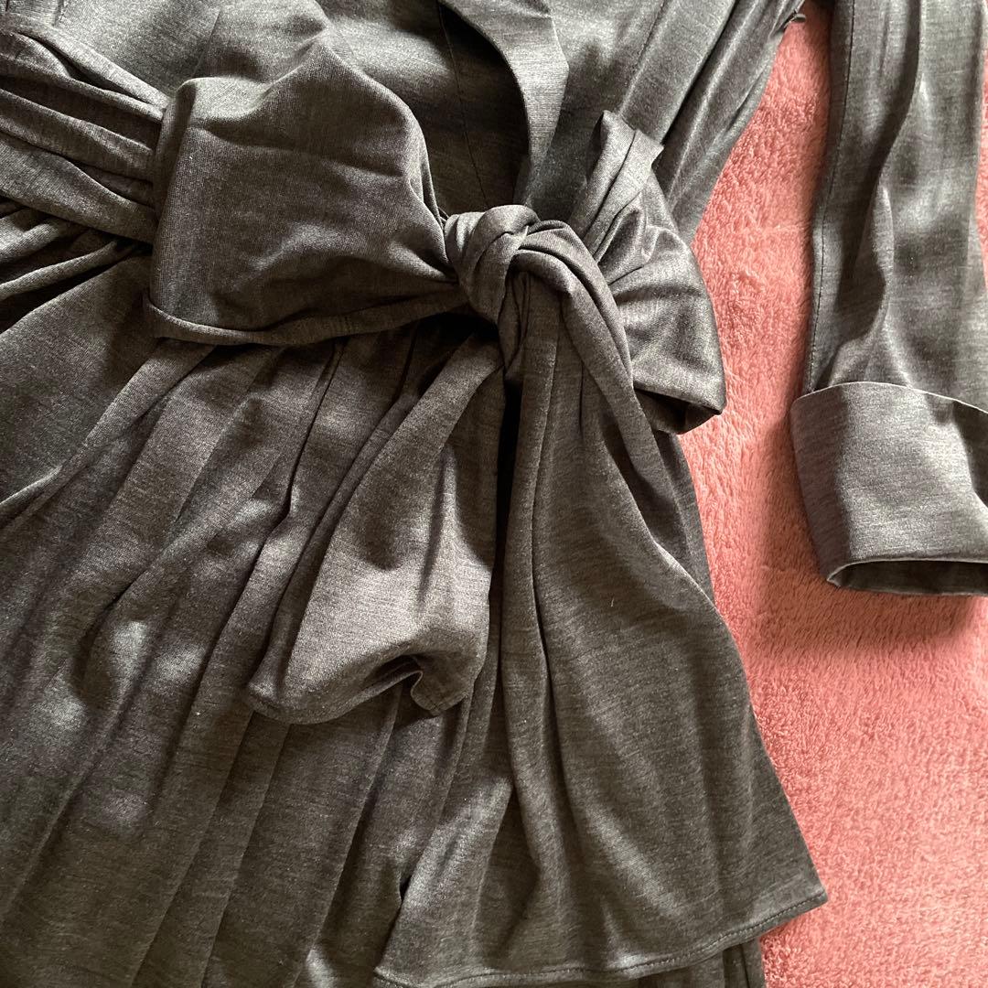 BURBERRY BLACK LABEL グレー ラップドレス 38