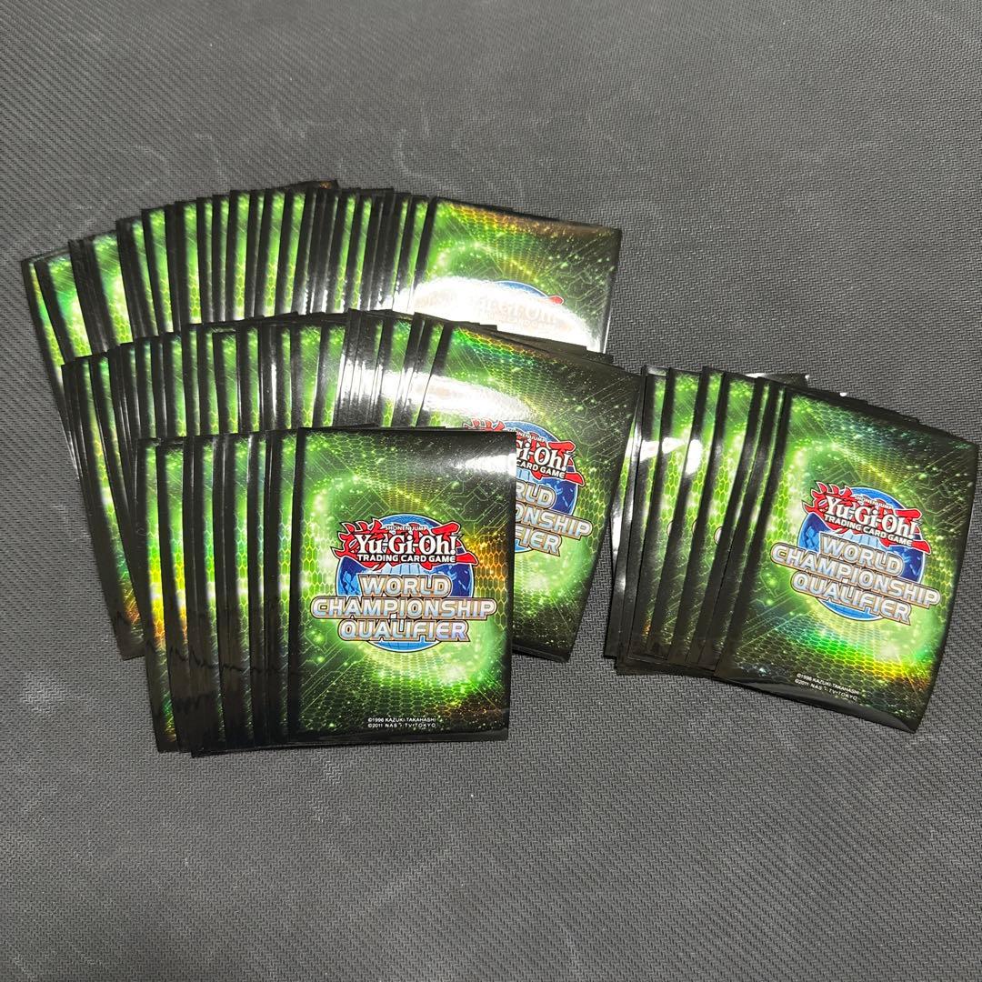 遊戯王　wcq2013 スリーブ グリーン　80枚(使用済71枚、未使用9枚)
