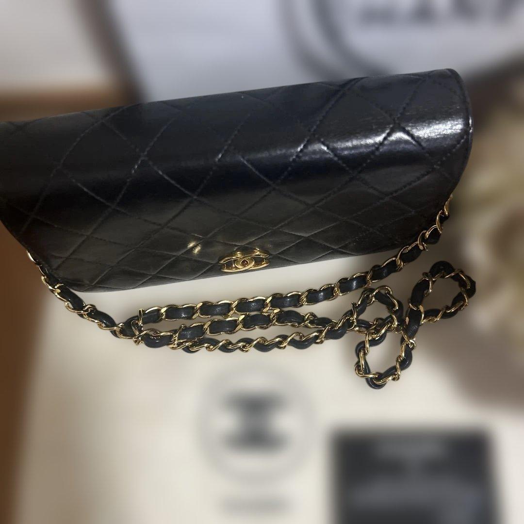 ☆本物☆シャネル　ミニマトラッセ　ブラック　ラムスキン　プッシュロック