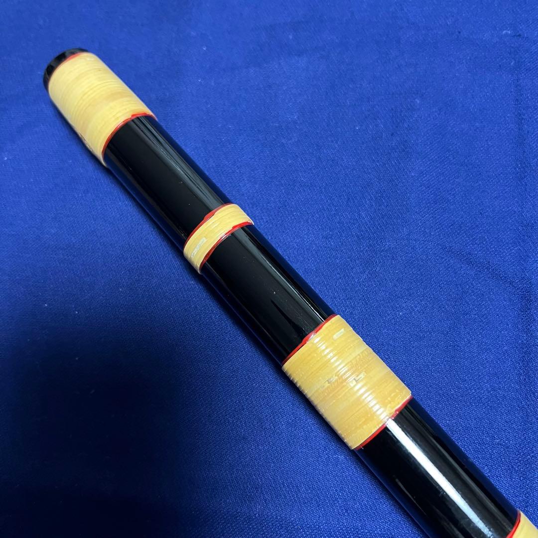 篠笛 獅子田 紫山 7本調子 古典調 籐本重巻 全長38.6cm