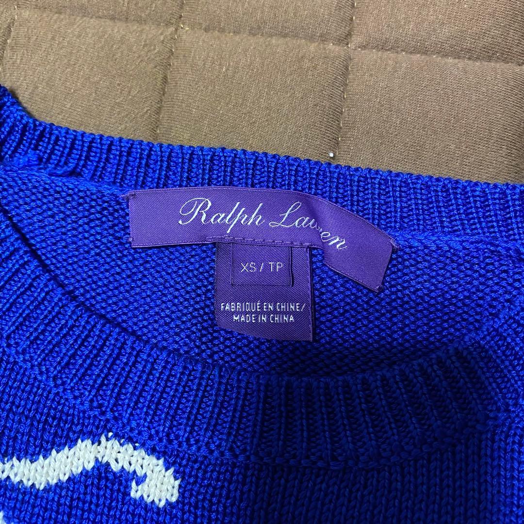 【美品】Ralph Lauren purple ビーチデザイン セーター