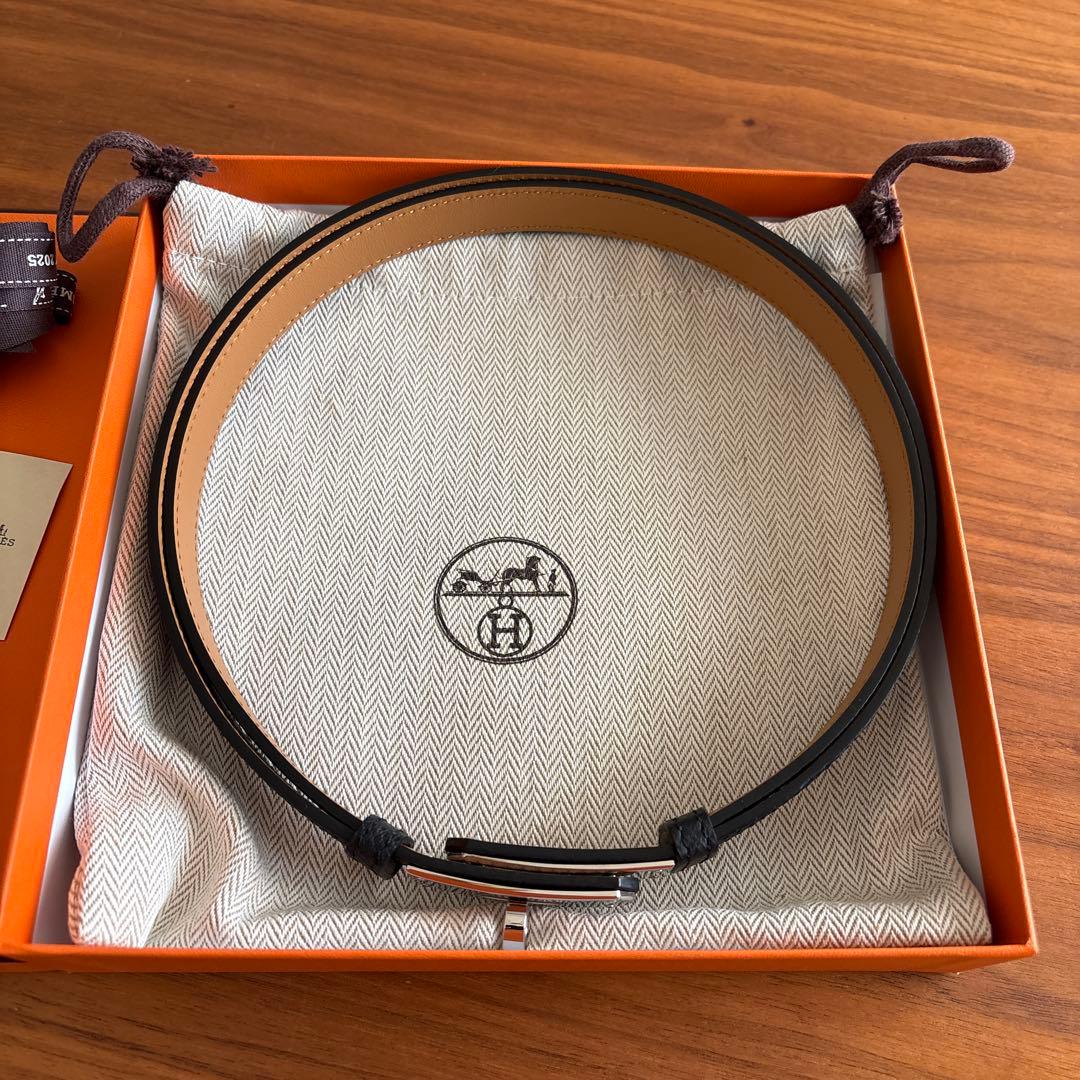 エルメス ケリーベルト 18 ノアール 黒 シルバー ケリー