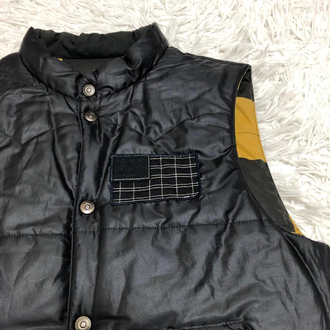 neighborhood ベスト　チェッカー　イエロー×ブラック　リバーシブル