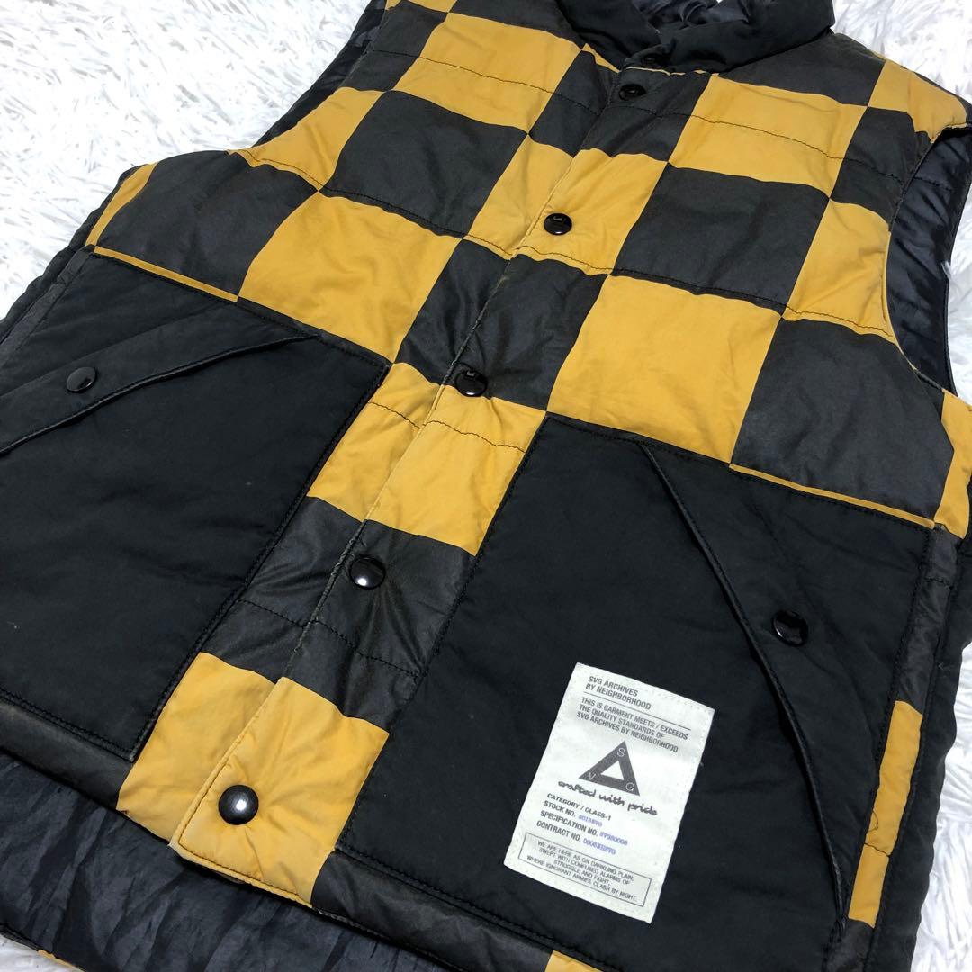 neighborhood ベスト　チェッカー　イエロー×ブラック　リバーシブル