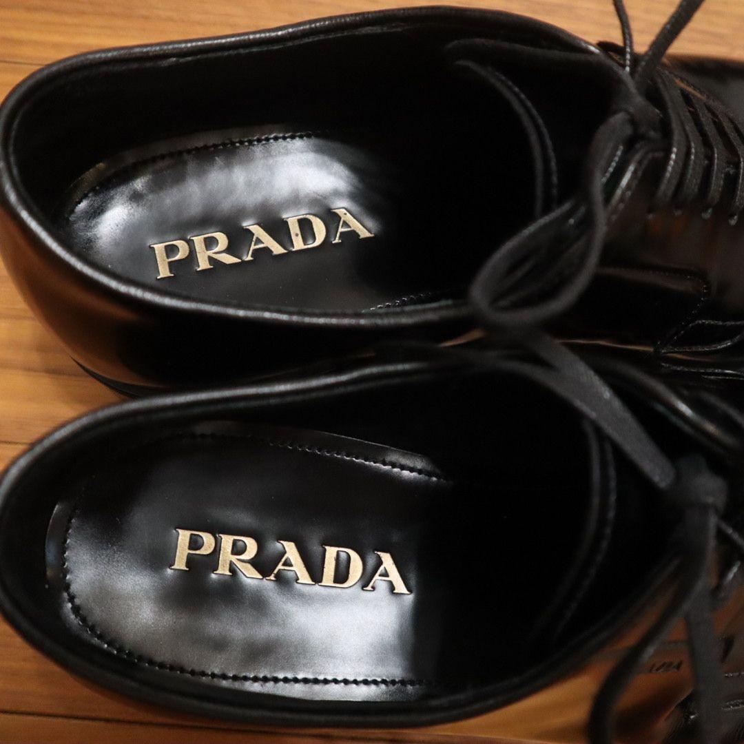 極美品　PRADA　プラダ　革靴　ダービーシューズ　7.5　26.5cm