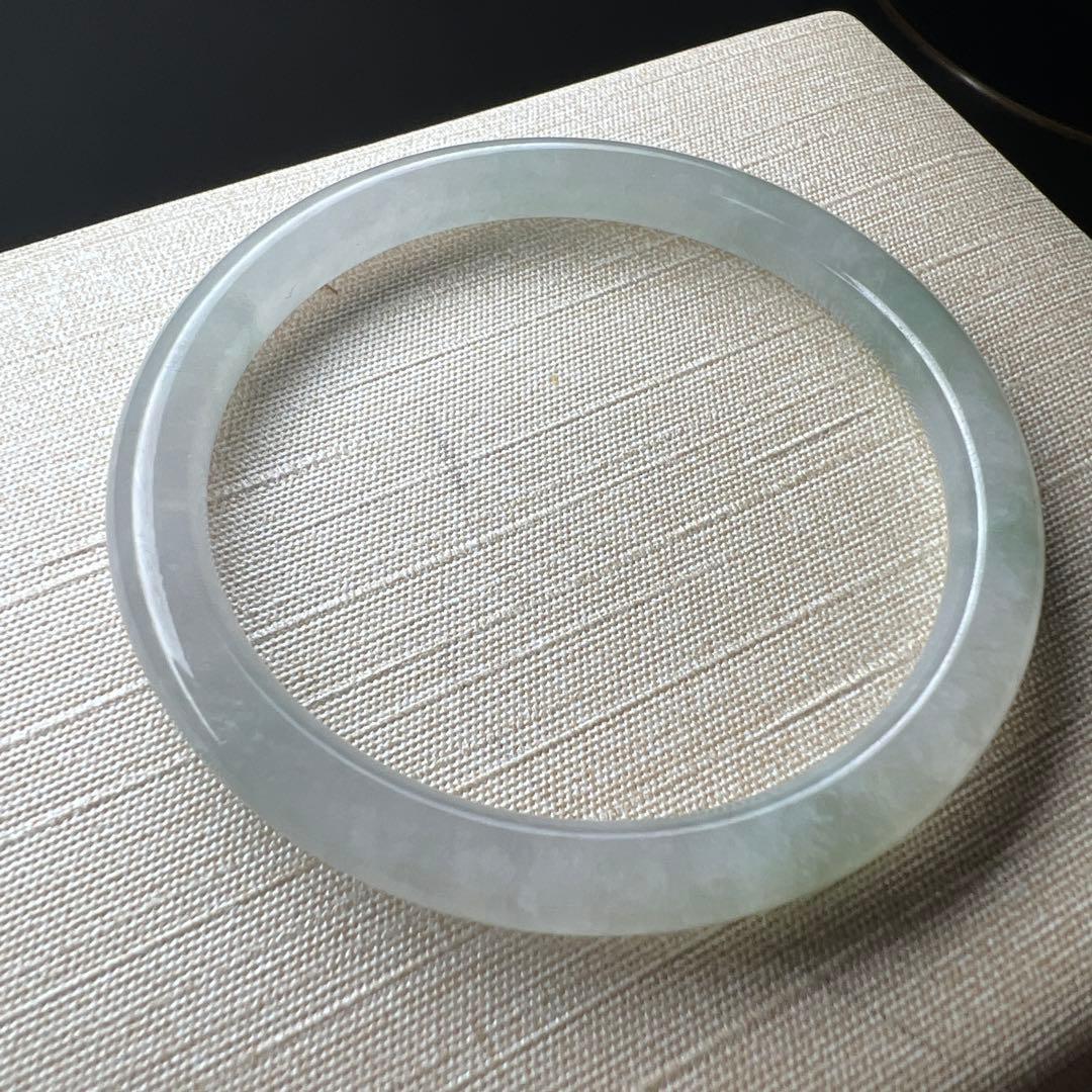 本翡翠、 氷種丸型バングル　〜52