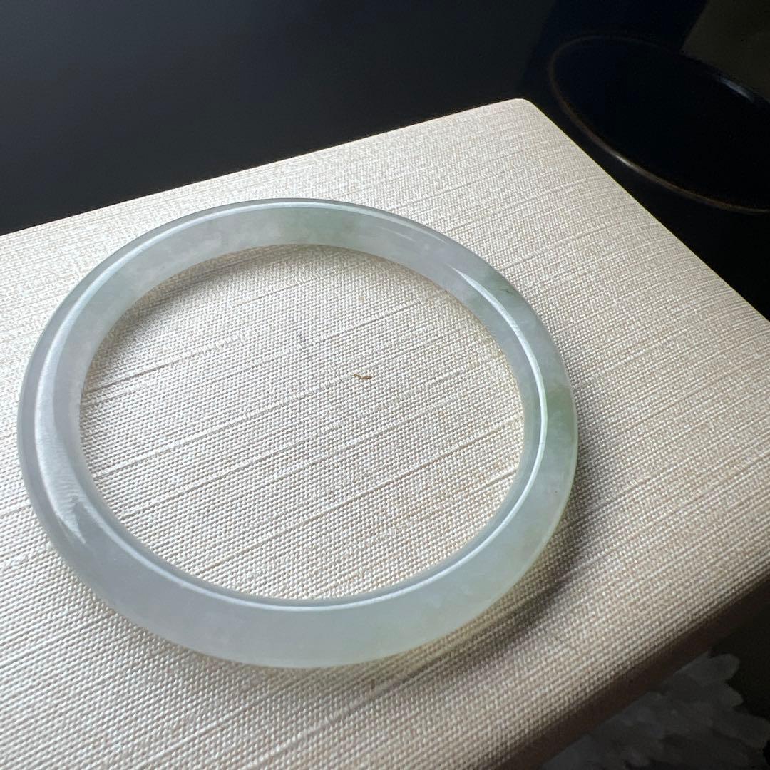 本翡翠、 氷種丸型バングル　〜52