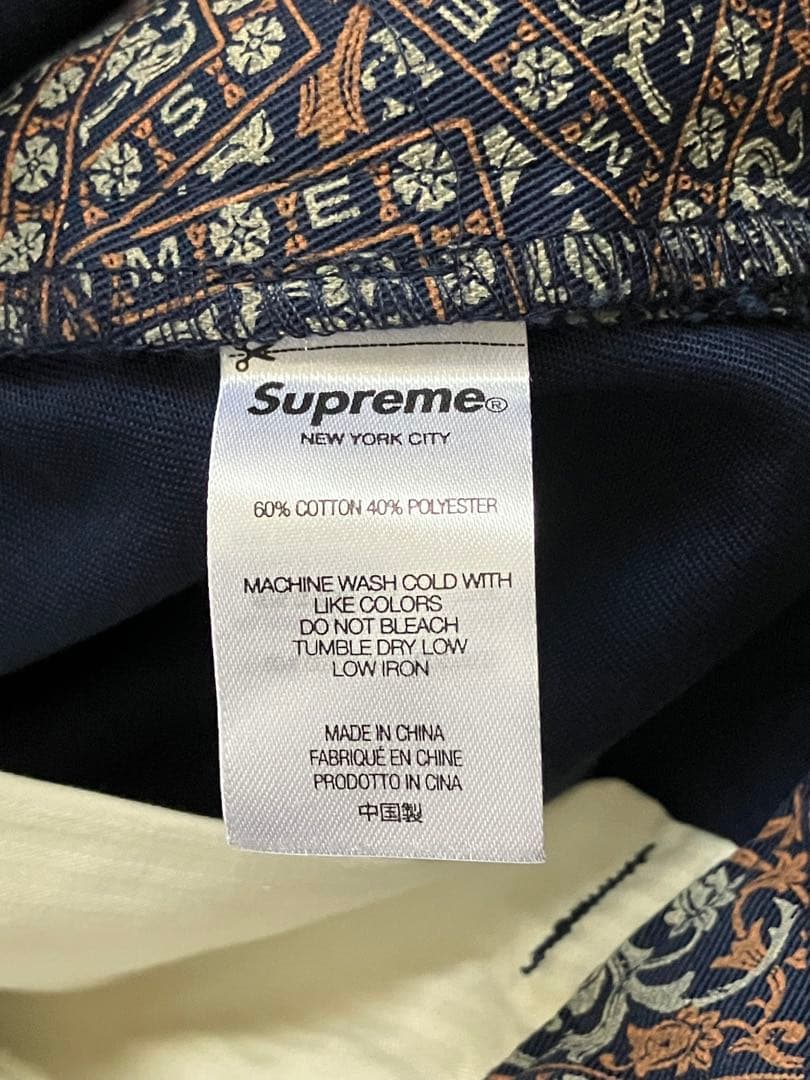 パンツ Supreme Work Pant 21AW Navy Floral Cards