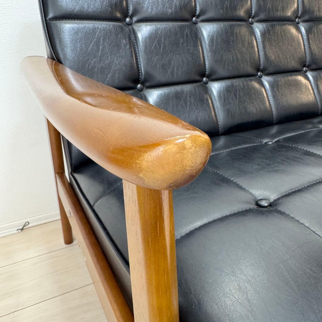 カリモク60 Kチェア 2シーター スタンダードブラック 限定50周年復刻ロゴ