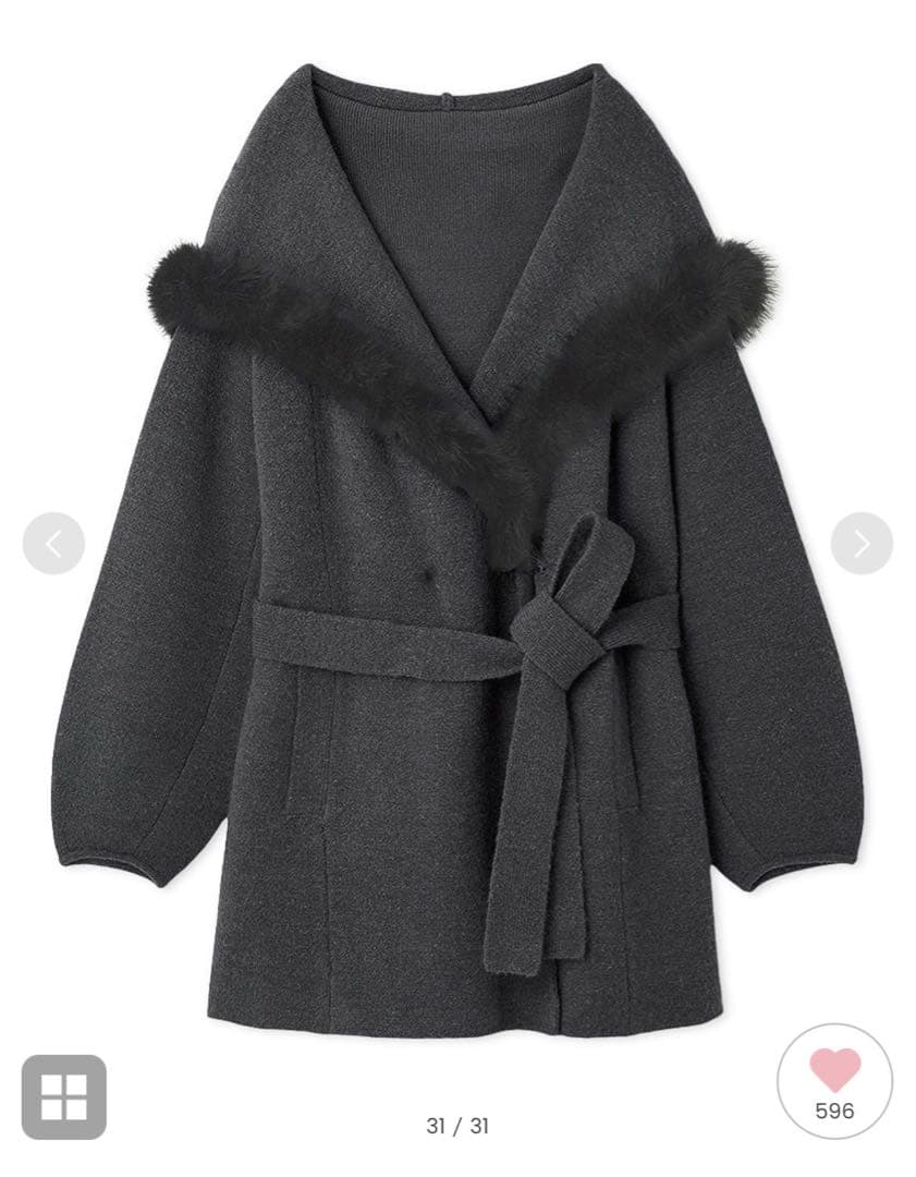 【新品未使用タグ付き】SNIDEL ファーフードニットコート DGRY