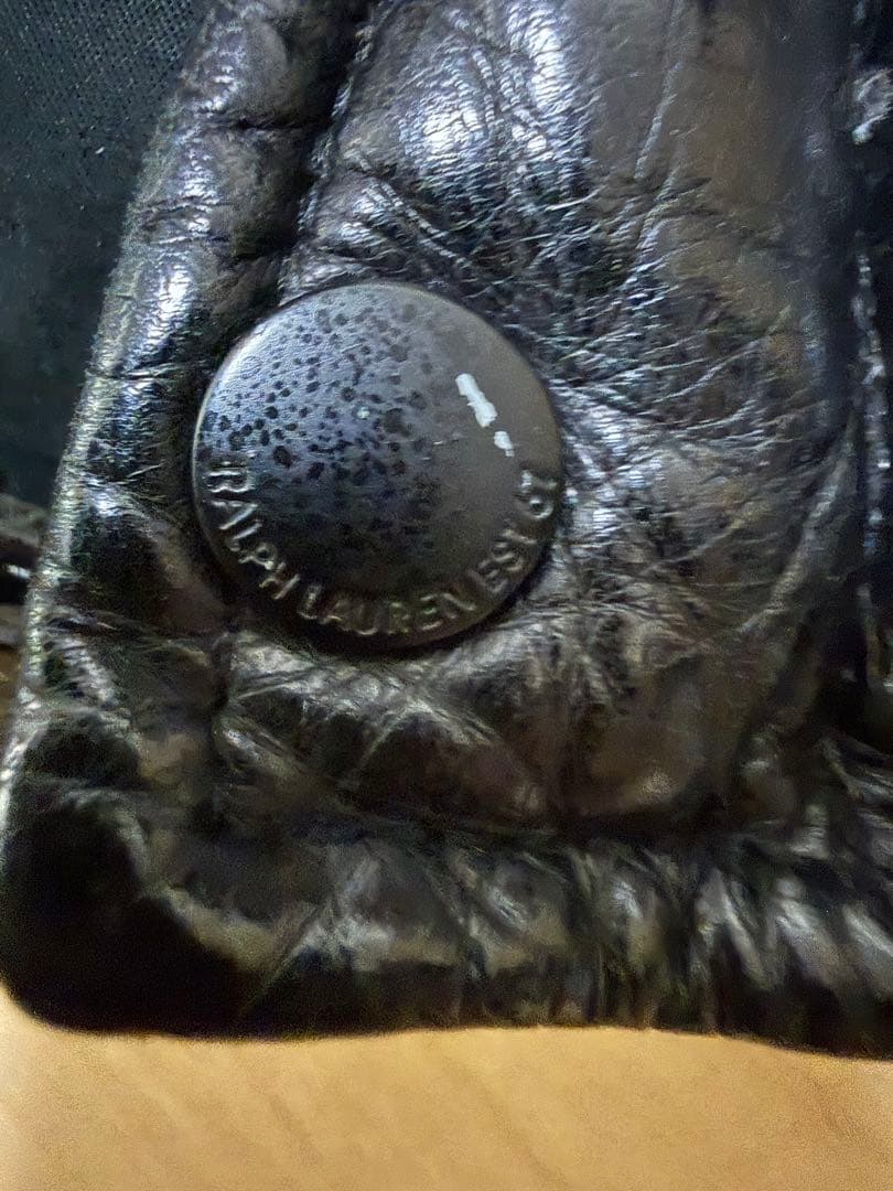 90sラルフローレン レザーダウンベスト Ralph Lauren