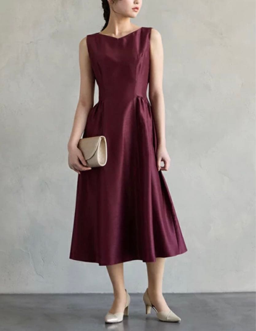 【新品未使用】AIMER シャンタンフレアドレス