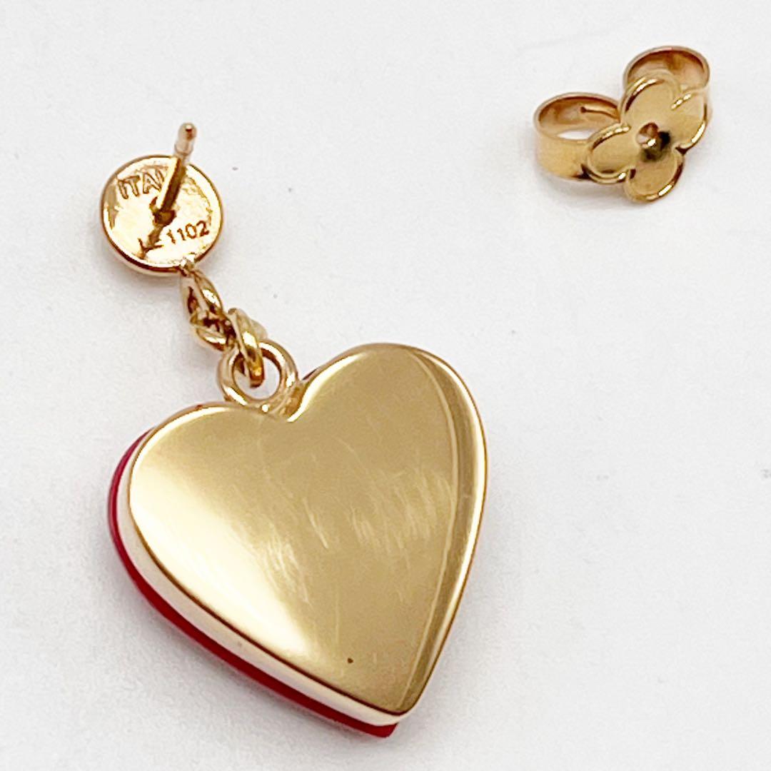ルイヴィトン ブックルドレイユ ロックミー ハートピアス 赤　片方