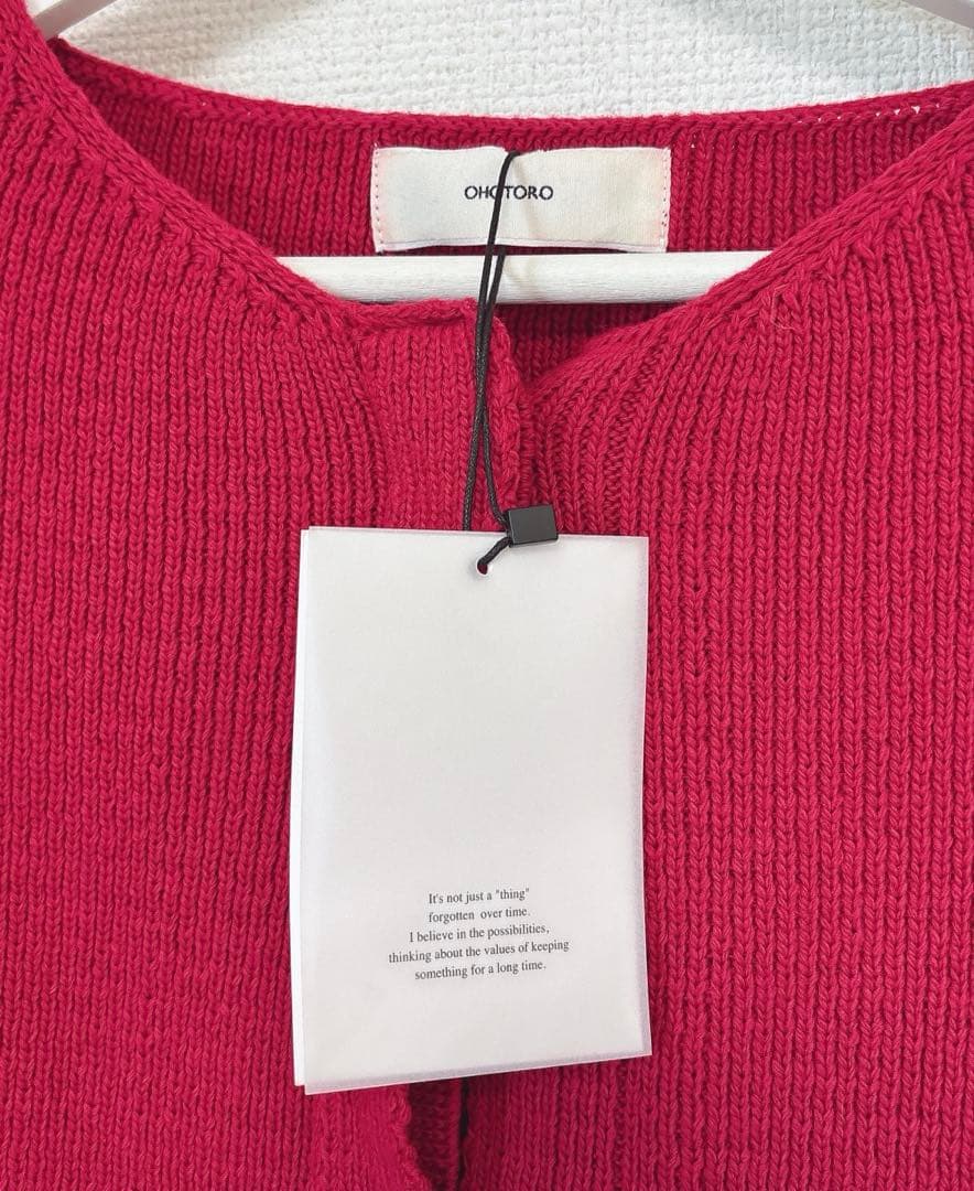 完売品✨タグ付ohotoro Hidden Crop Cardigan red
