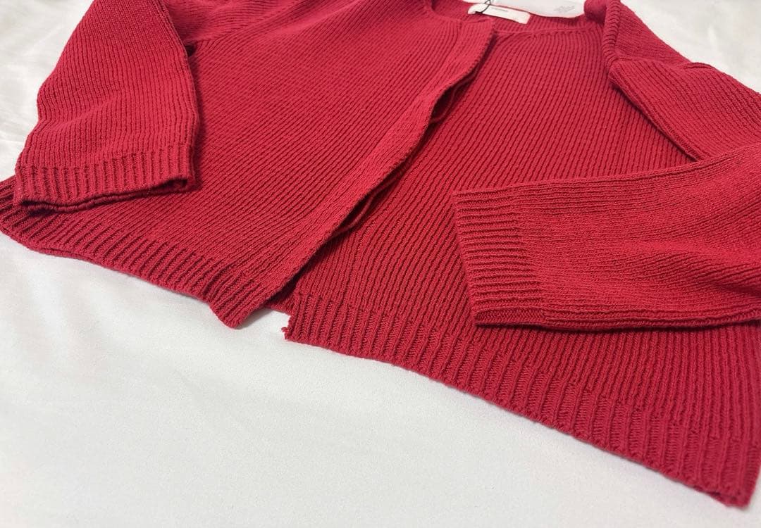 完売品✨タグ付ohotoro Hidden Crop Cardigan red