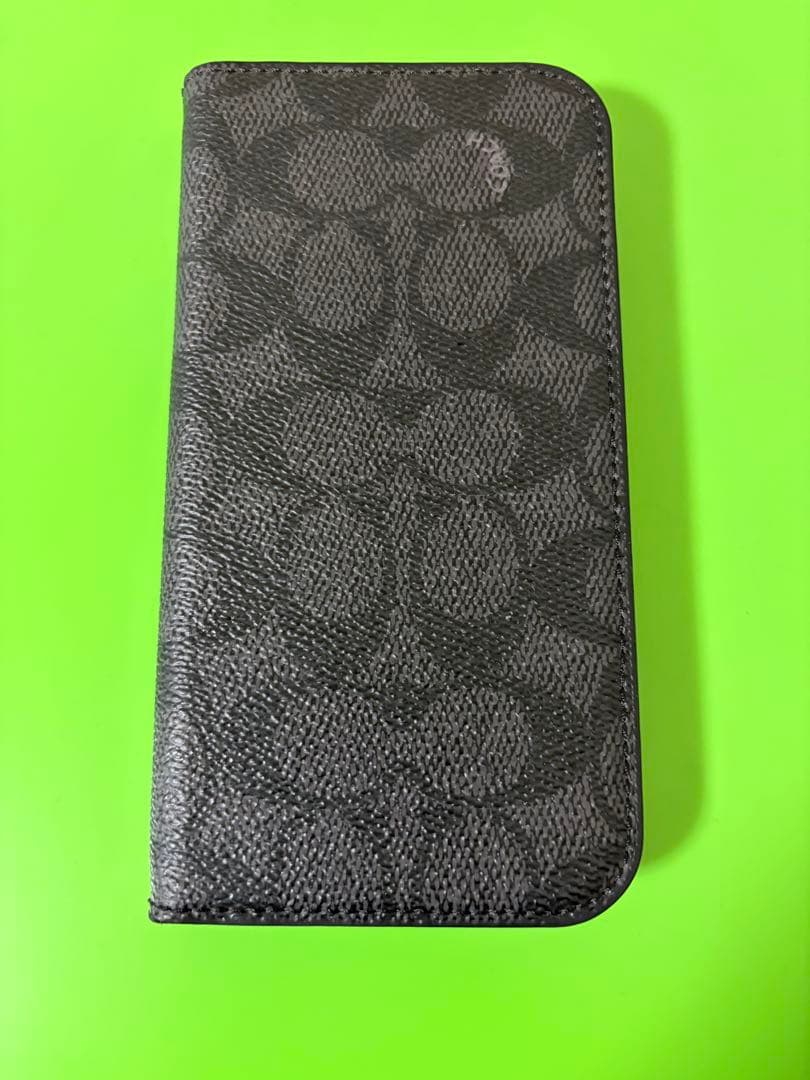 コーチ iPhone AIR ケース シグネチャー ブラック COACH 手帳