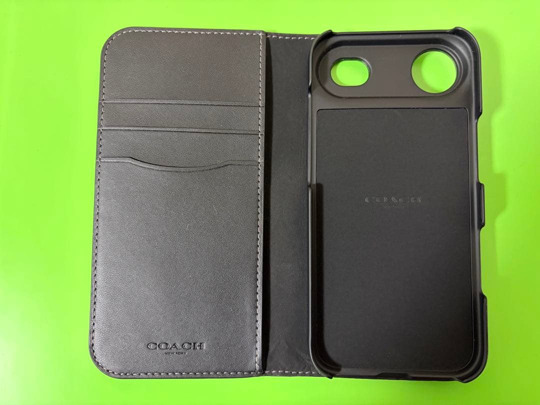 コーチ iPhone AIR ケース シグネチャー ブラック COACH 手帳