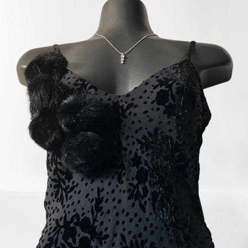 ブルガール／アンナモリナーリ シルク ワンピース 38 黒 結婚式 パーティー