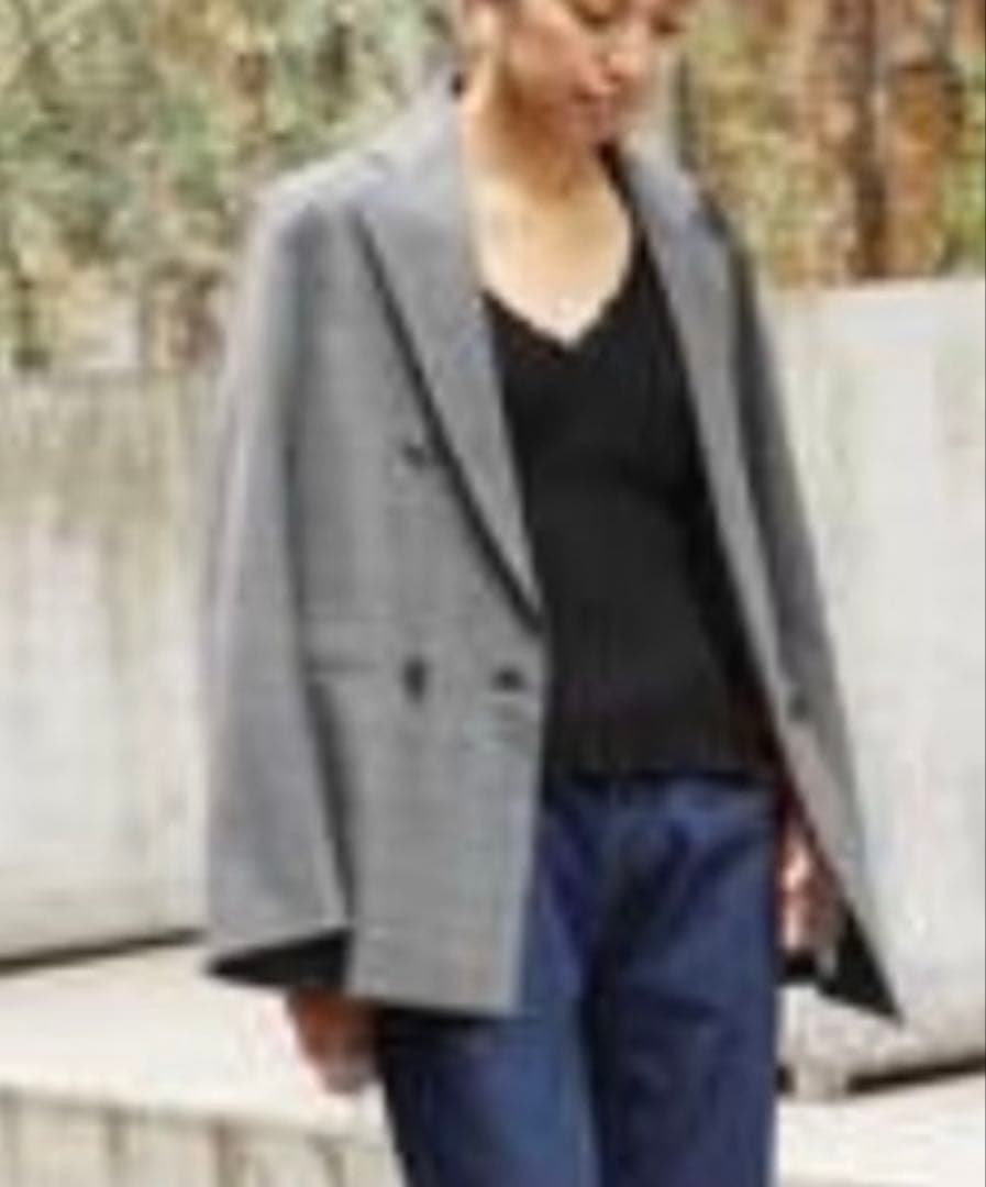 IENA テーラージャケット　グレー　チェック柄 38