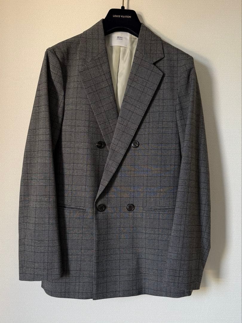 IENA テーラージャケット　グレー　チェック柄 38