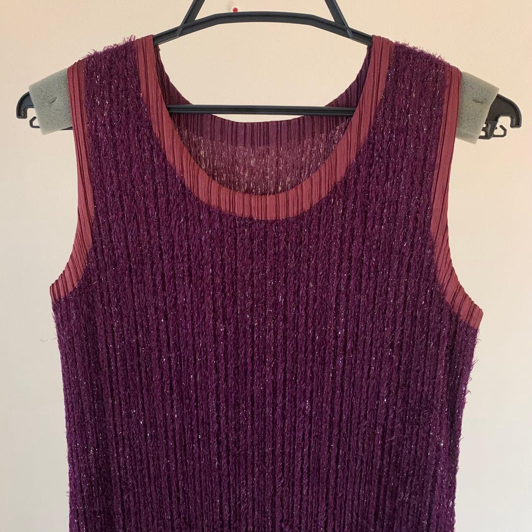 PLEATS PLEASE【極美品】ラメラメ ノースリーブ ロングワンピース