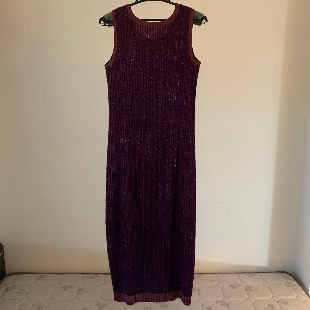 PLEATS PLEASE【極美品】ラメラメ ノースリーブ ロングワンピース